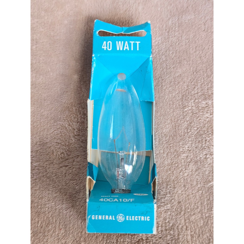 Vintage GE General Electric Flair 40 Watt Light Bulb Clear 40CA10/F Japan New